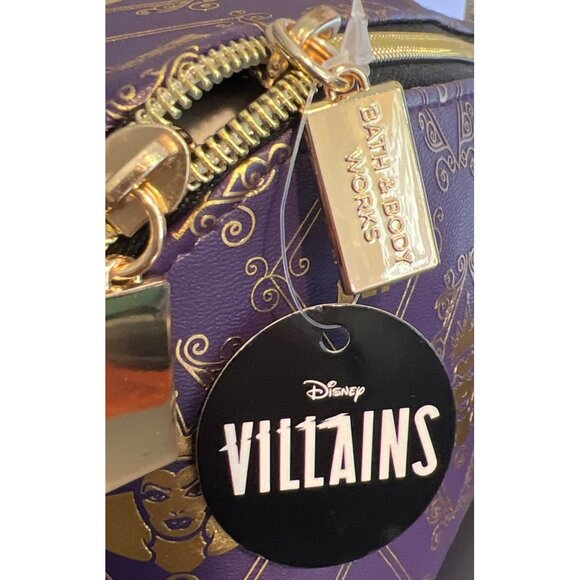 Disney Villains Purple Gold Cosmetic Bag Evil Queen Bath Body Works Zipper NWT - Picture 6 of 7